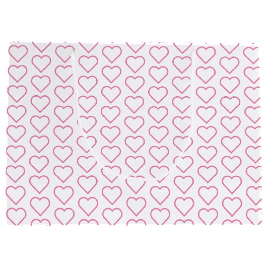 Sac cadeau coeurs d'amour rose (Dos)