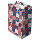 Sac cadeau Coeurs et Rose Faux Patchwork (Dos Angle)