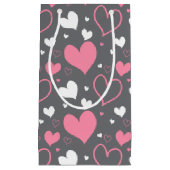 Sac cadeau coeurs rose et gris (Devant)
