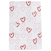 Sac cadeau Coeurs rose et rouge (Devant)