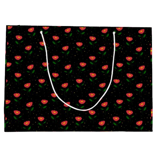 Sac Cadeau Coquelicots Fleurs Rouges (Dos)
