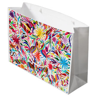 Sac cadeau couleur Otomi imprimé