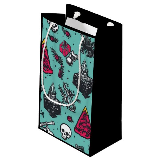 Sac cadeau crâne de Rockin (noir) (Dos Angle)