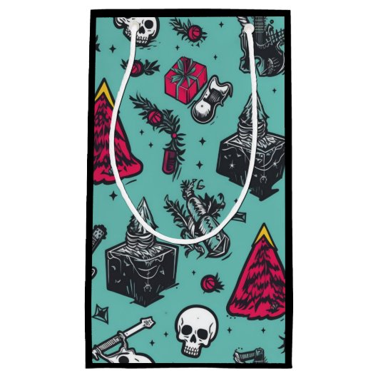 Sac cadeau crâne de Rockin (noir) (Devant)