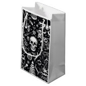 Sac cadeau crâne noir et blanc (blanc) (Dos Angle)