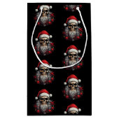 Sac cadeau crâne père Noël (noir) (Dos)