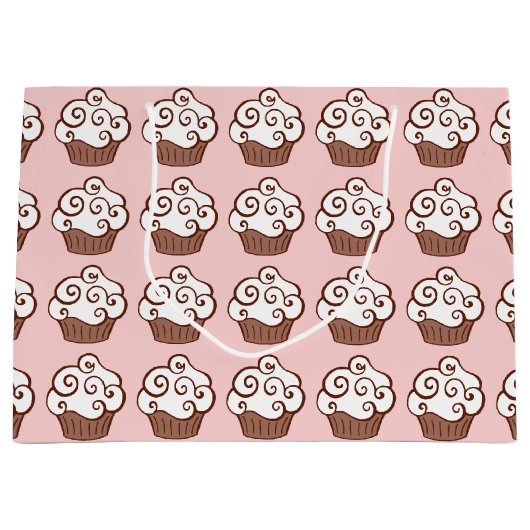 Sac cadeau Cupcake couleur rose (Devant)