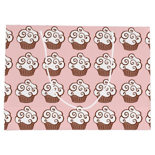 Sac cadeau Cupcake couleur rose (Dos)