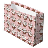 Sac cadeau Cupcake couleur rose (Devant Angle)