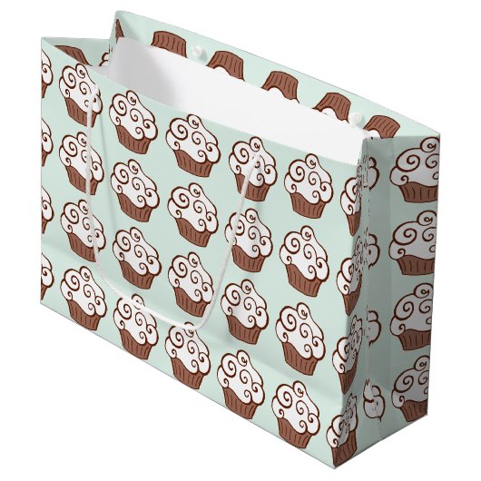 Sac cadeau cupcakes à la vanille menthe (Devant Angle)