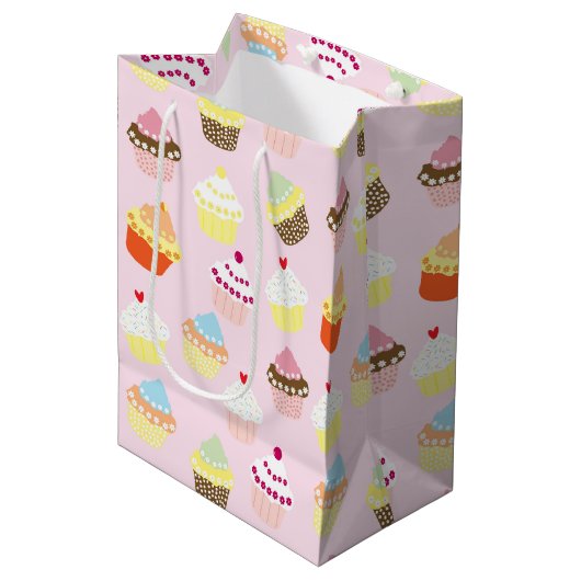 Sac cadeau Cupcakes coloré (Devant Angle)