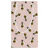 Sac cadeau Customisé rose abeille avec illustratio (Dos)