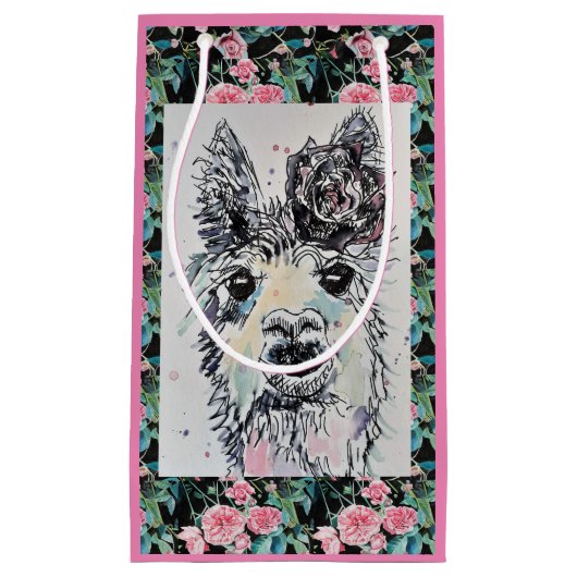 Sac Cadeau Cute Alpacca Llama Aquarelle Art (Devant)