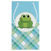 Sac cadeau Cute Frog Blue et Green Plaid (Dos)