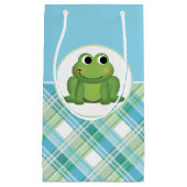 Sac cadeau Cute Frog Blue et Green Plaid (Devant)