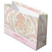 Sac cadeau d'affaires floral Art Nouveau rose (Devant Angle)