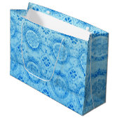Sac cadeau Damask bleu (Devant Angle)