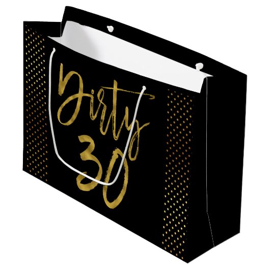 Sac cadeau d'anniversaire de 30 Gold Foil (Devant Angle)