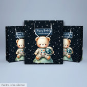 Sac cadeau d'anniversaire de l'Ours spatial pour p