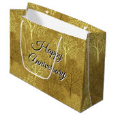 Sac cadeau d'anniversaire de mariage doré (Devant Angle)