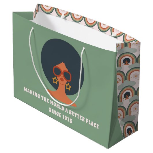 Sac cadeau d'anniversaire des années 1970 (Dos Angle)