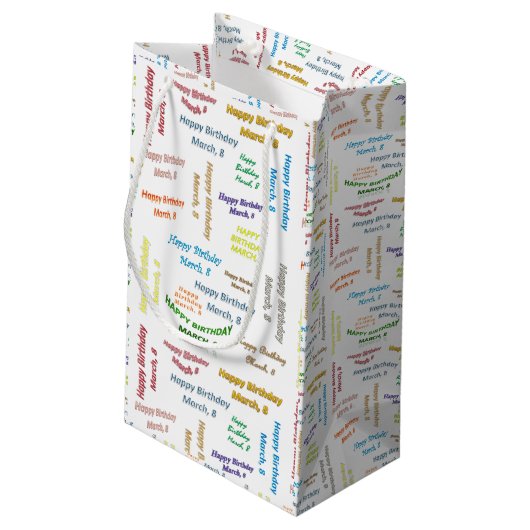 Sac cadeau d'anniversaire du 8 mars (Dos Angle)