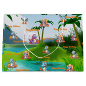 Sac cadeau d'anniversaire Éffrayant bébé Dino thèm (Devant)