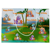 Sac cadeau d'anniversaire Éffrayant bébé Dino thèm (Dos)