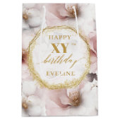 Sac cadeau d'anniversaire en or de Boho rose roux (Devant)