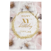 Sac cadeau d'anniversaire en or de Boho rose roux (Dos)