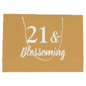 Sac cadeau d'anniversaire Gold et White 21st - Gra (Dos)