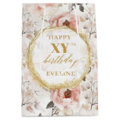 Sac cadeau d'anniversaire Joyful Blush Pink Boho G (Devant)