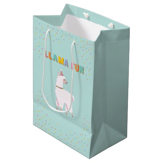 Sac cadeau d'anniversaire Llama Fun (Devant Angle)