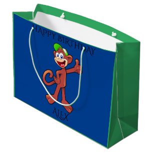 Sac cadeau d'anniversaire 'MONKEY' heureux