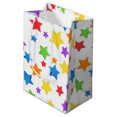 Sac cadeau d'anniversaire Multi Color Star (Devant Angle)