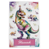 Sac cadeau d'anniversaire personnalisé Dinosaure f (Devant)