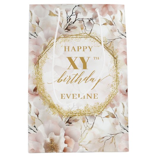 Sac cadeau d'anniversaire pour Boho rose pâle (Devant)