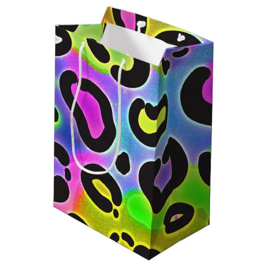 Sac cadeau d'anniversaire Rainbow Cheetah Leopard (Dos Angle)