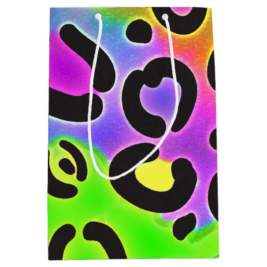 Sac cadeau d'anniversaire Rainbow Cheetah Leopard (Devant)