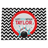 Sac cadeau d'anniversaire Retro Chevron Bowling (Devant)