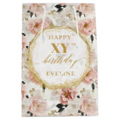 Sac cadeau d'anniversaire rougeâtre rose rousse gl (Devant)