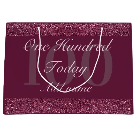 Sac cadeau d'anniversaire spécial personnalisé 100 (Devant)