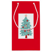 Sac cadeau d'arbre de Noël mignon (rouge) (Dos)