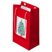 Sac cadeau d'arbre de Noël mignon (rouge) (Devant Angle)