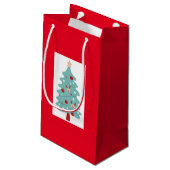 Sac cadeau d'arbre de Noël mignon (rouge) (Dos Angle)