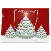 Sac cadeau d'arbre de Noël Red Snowy (Devant)