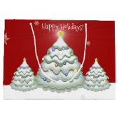 Sac cadeau d'arbre de Noël Red Snowy (Dos)