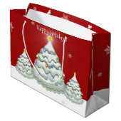 Sac cadeau d'arbre de Noël Red Snowy (Dos Angle)