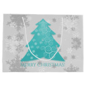 Sac cadeau d'arbre de Noël turquoise Festif (Dos)