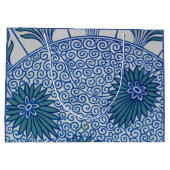 SAC CADEAU D'ART CHINOIS BLEUE MODÈLE FLORAL (Dos)